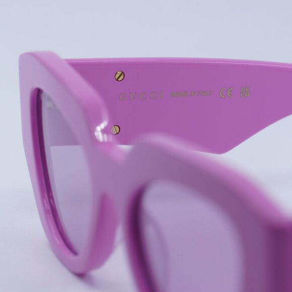 Gucci GG1421S 004 Sunglasses Pink Geometric Frame, Pink Magenta Lenses